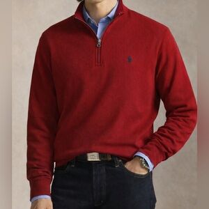 Polo Ralph Lauren Red Quarter-Zip Knit Pullover | Men’s L